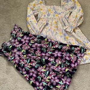 Girls Floral Dresses - Purple & Pastel Floral Prints
